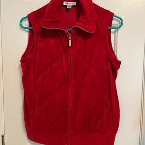 COLDWATER CREEK Red Velour Vest & Pants Set  SP